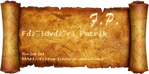 Földvári Patrik névjegykártya
