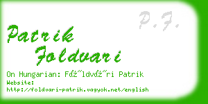 patrik foldvari business card